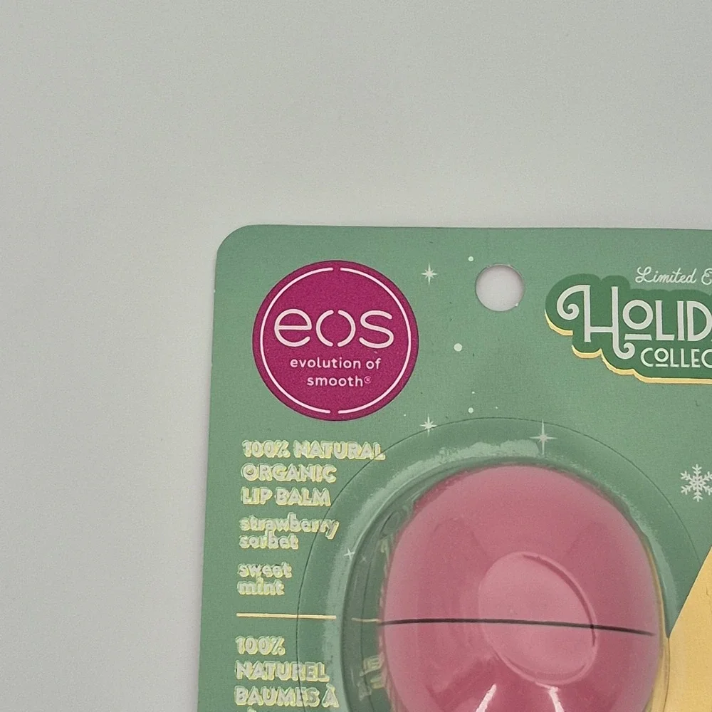 EOS Strawberry Sorbet & Sweet Mint Organic Lip Balm Holiday Collection BRAND NEW